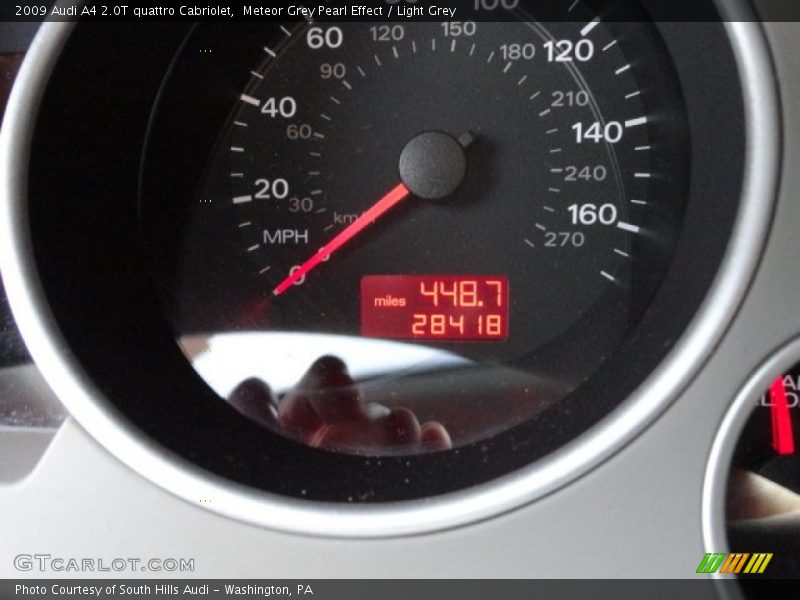 Meteor Grey Pearl Effect / Light Grey 2009 Audi A4 2.0T quattro Cabriolet