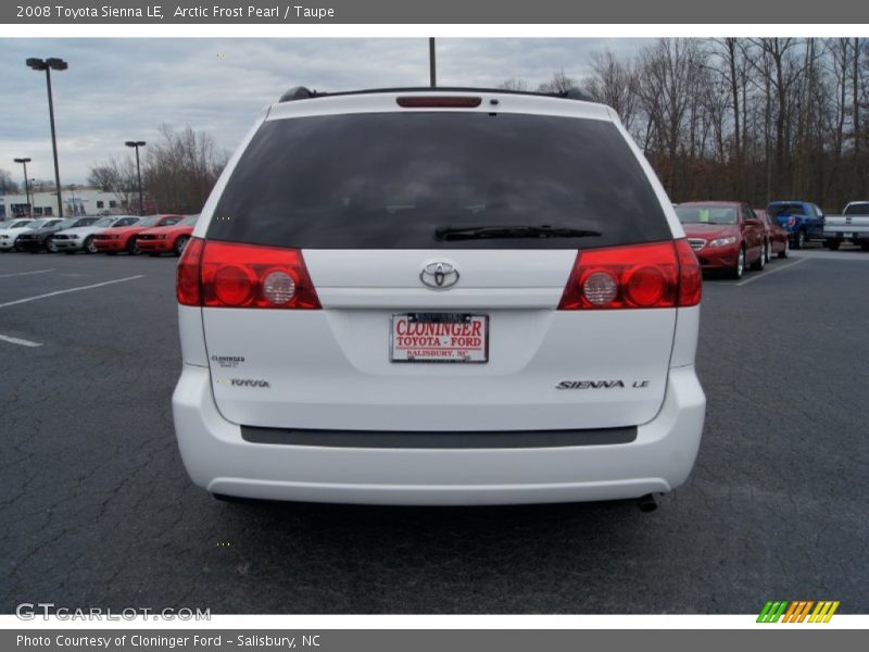 Arctic Frost Pearl / Taupe 2008 Toyota Sienna LE