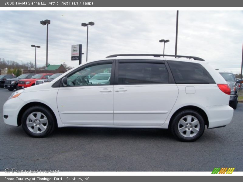 Arctic Frost Pearl / Taupe 2008 Toyota Sienna LE