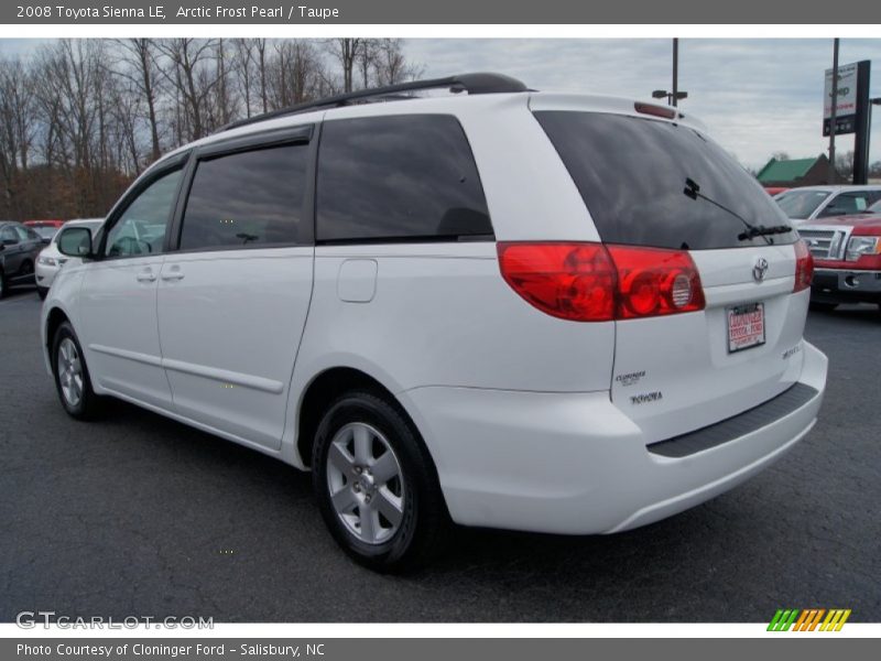 Arctic Frost Pearl / Taupe 2008 Toyota Sienna LE