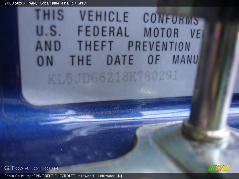 Cobalt Blue Metallic / Grey 2008 Suzuki Reno