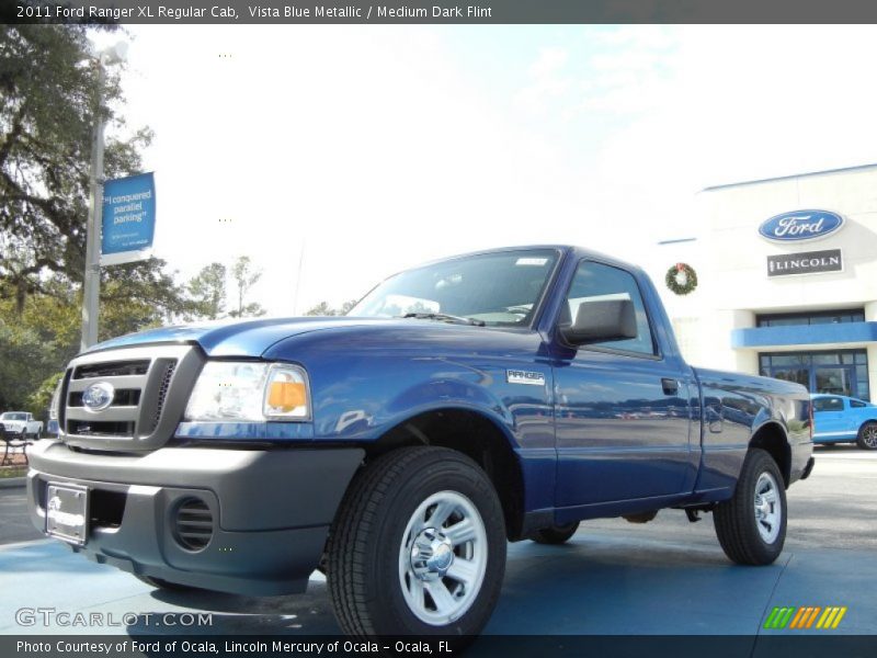 Vista Blue Metallic / Medium Dark Flint 2011 Ford Ranger XL Regular Cab
