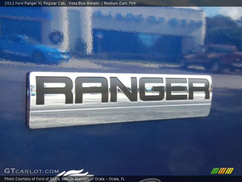 Vista Blue Metallic / Medium Dark Flint 2011 Ford Ranger XL Regular Cab