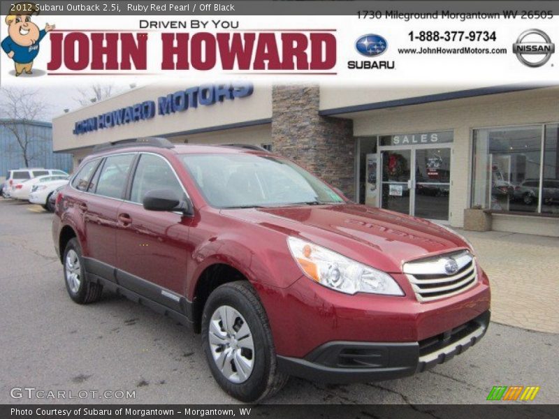 Ruby Red Pearl / Off Black 2012 Subaru Outback 2.5i