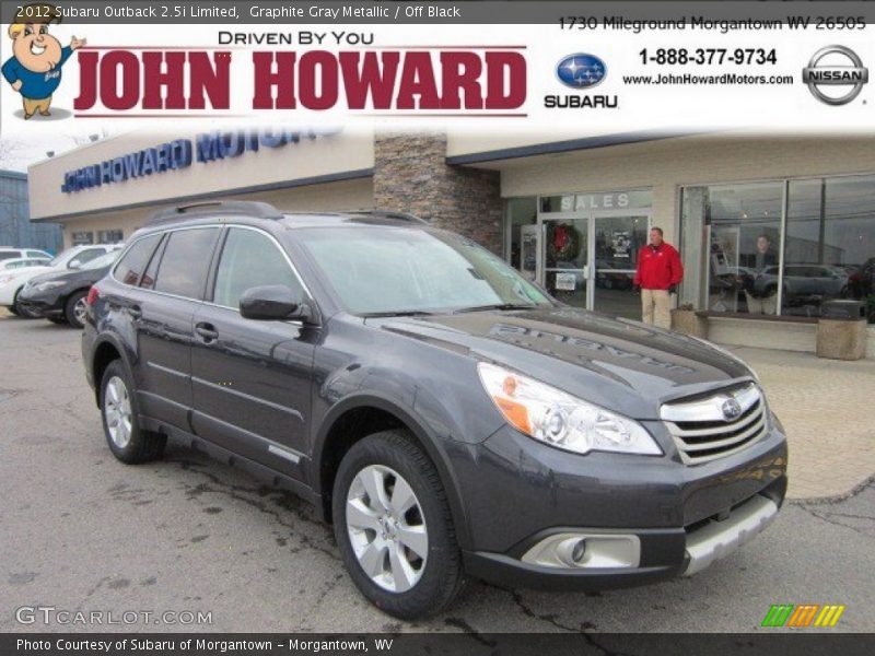 Graphite Gray Metallic / Off Black 2012 Subaru Outback 2.5i Limited