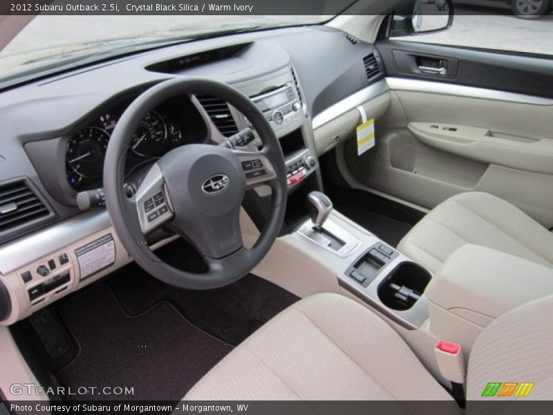 Crystal Black Silica / Warm Ivory 2012 Subaru Outback 2.5i