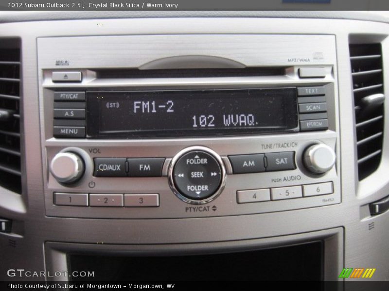Crystal Black Silica / Warm Ivory 2012 Subaru Outback 2.5i