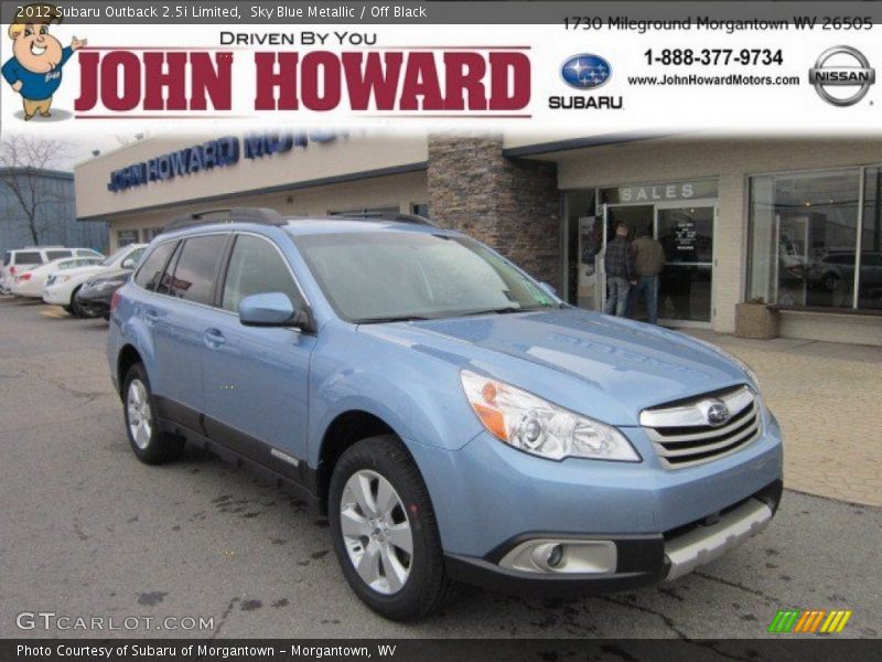 Sky Blue Metallic / Off Black 2012 Subaru Outback 2.5i Limited