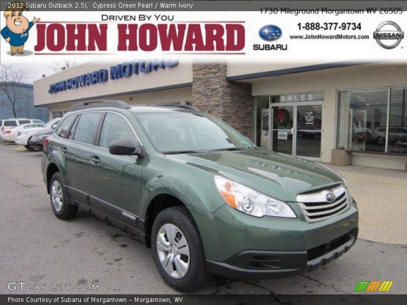 Cypress Green Pearl / Warm Ivory 2012 Subaru Outback 2.5i
