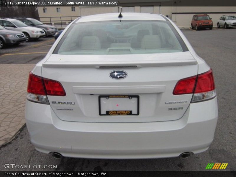 Satin White Pearl / Warm Ivory 2012 Subaru Legacy 3.6R Limited