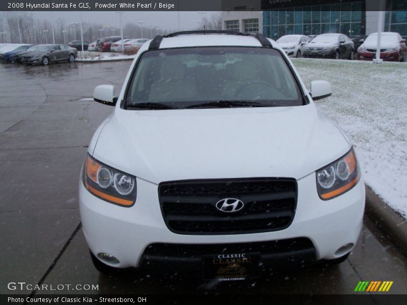 Powder White Pearl / Beige 2008 Hyundai Santa Fe GLS