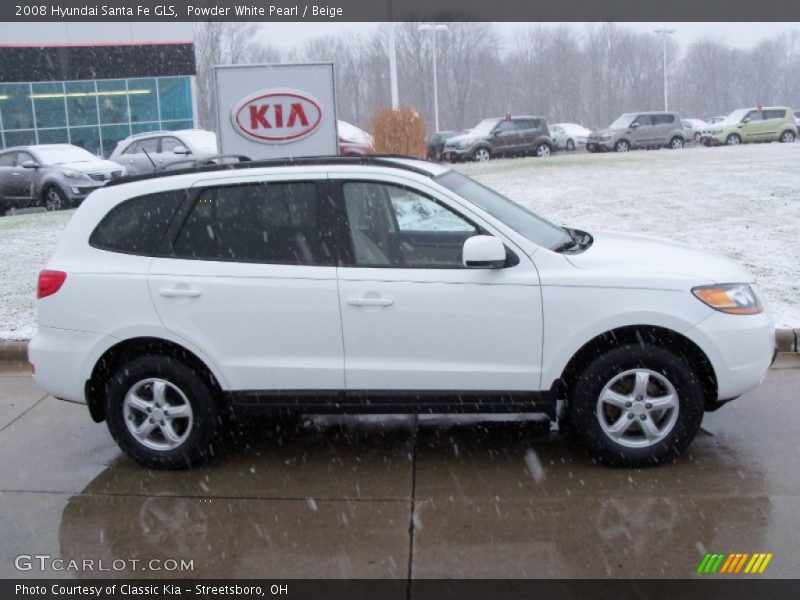 Powder White Pearl / Beige 2008 Hyundai Santa Fe GLS