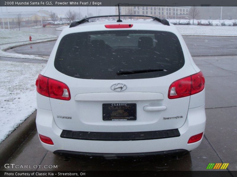 Powder White Pearl / Beige 2008 Hyundai Santa Fe GLS