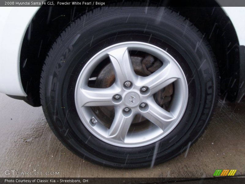 Powder White Pearl / Beige 2008 Hyundai Santa Fe GLS