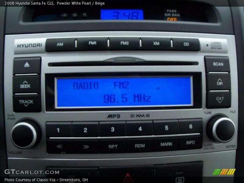 Powder White Pearl / Beige 2008 Hyundai Santa Fe GLS