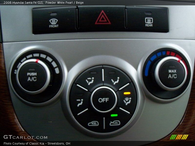 Powder White Pearl / Beige 2008 Hyundai Santa Fe GLS