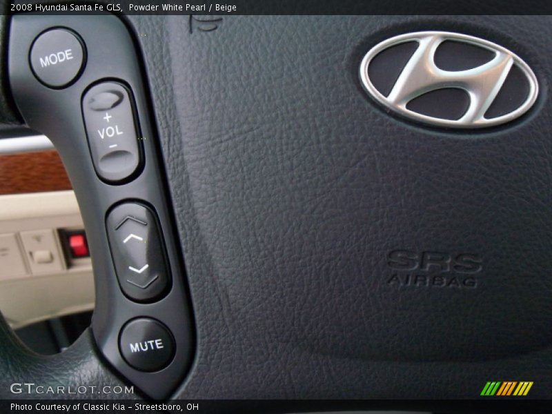 Powder White Pearl / Beige 2008 Hyundai Santa Fe GLS