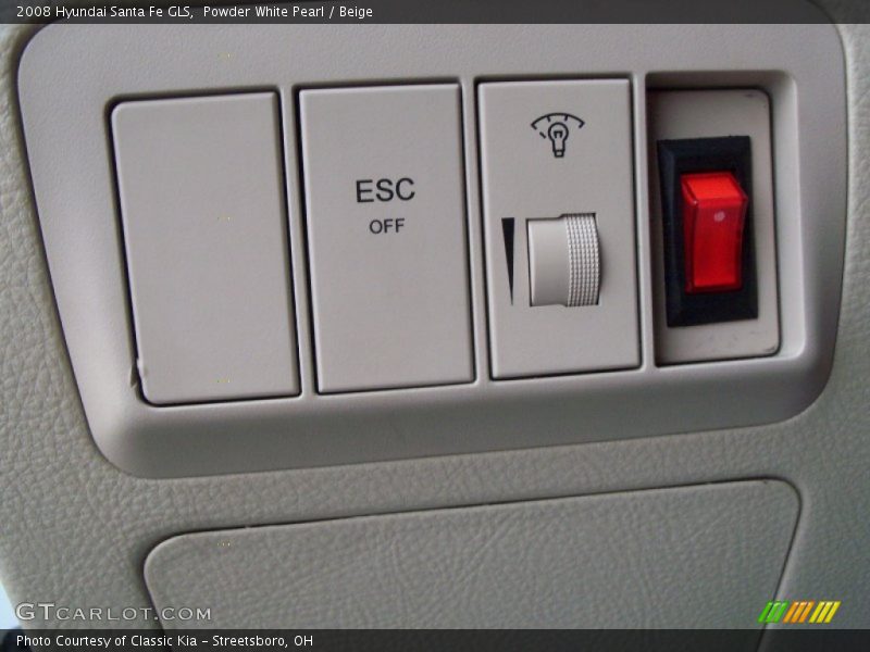 Powder White Pearl / Beige 2008 Hyundai Santa Fe GLS