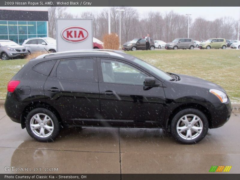 Wicked Black / Gray 2009 Nissan Rogue SL AWD