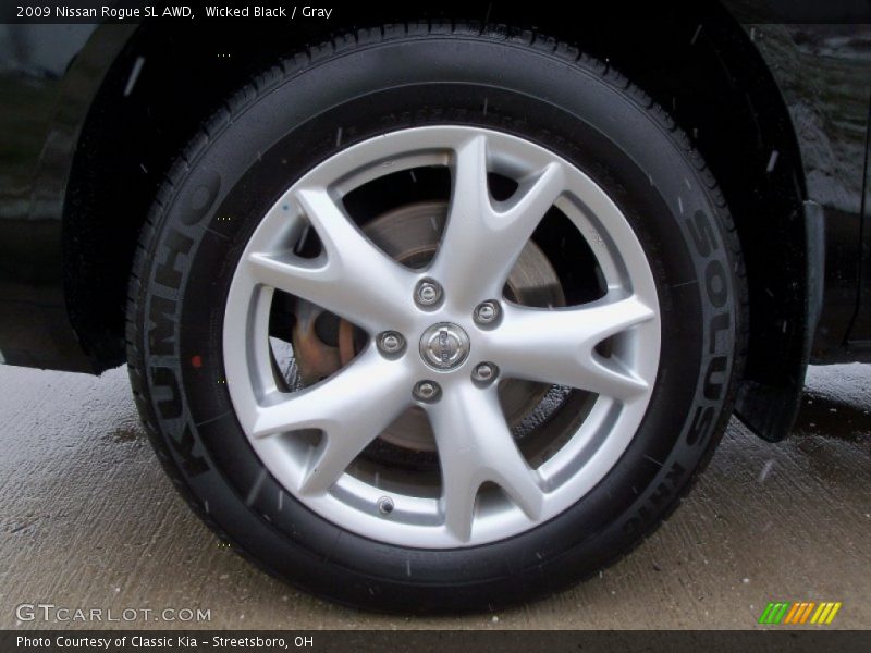 Wicked Black / Gray 2009 Nissan Rogue SL AWD