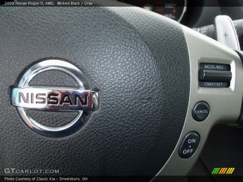 Wicked Black / Gray 2009 Nissan Rogue SL AWD