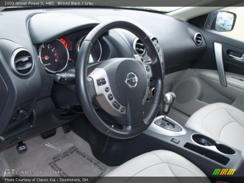 Wicked Black / Gray 2009 Nissan Rogue SL AWD