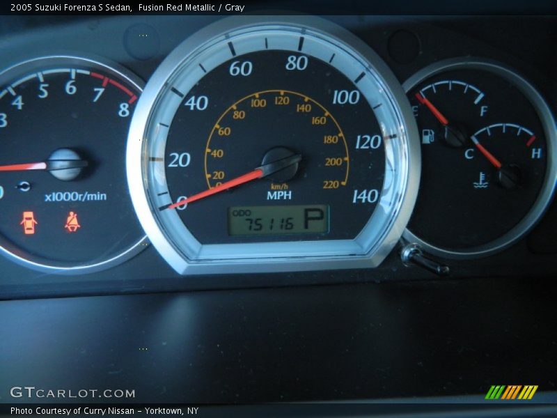 Fusion Red Metallic / Gray 2005 Suzuki Forenza S Sedan