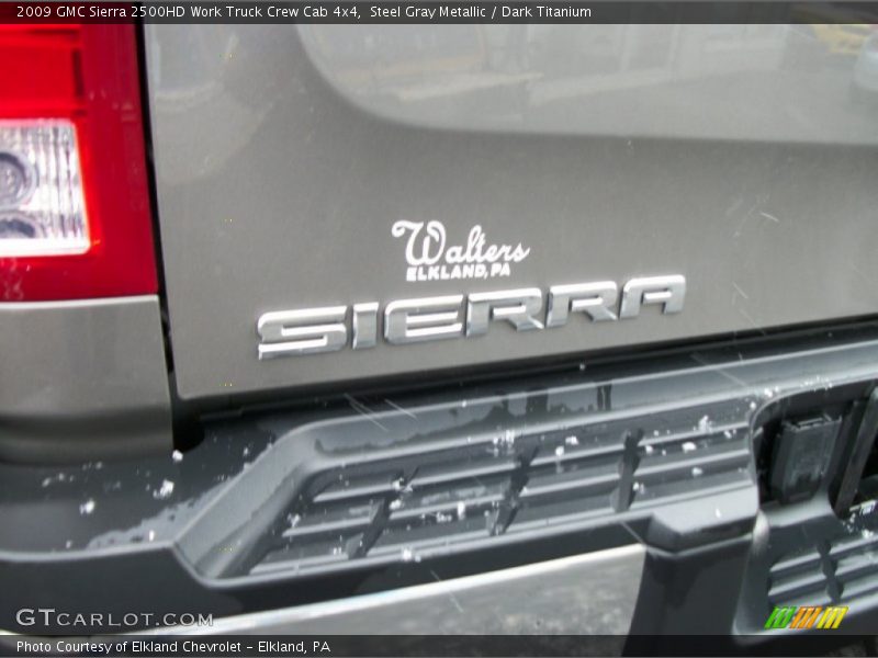 Steel Gray Metallic / Dark Titanium 2009 GMC Sierra 2500HD Work Truck Crew Cab 4x4