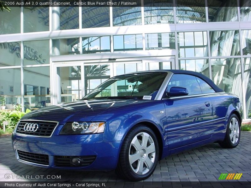Caribic Blue Pearl Effect / Platinum 2006 Audi A4 3.0 quattro Cabriolet