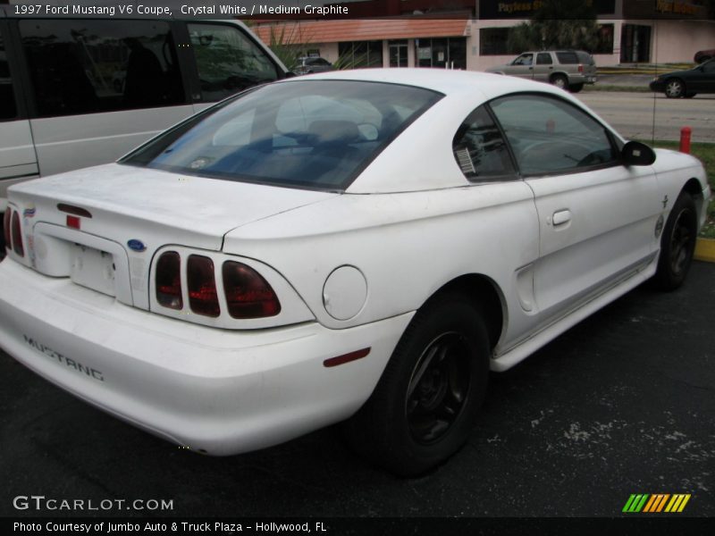 Crystal White / Medium Graphite 1997 Ford Mustang V6 Coupe