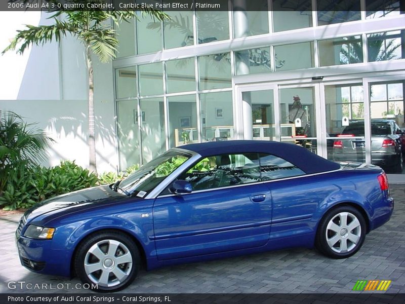 Caribic Blue Pearl Effect / Platinum 2006 Audi A4 3.0 quattro Cabriolet