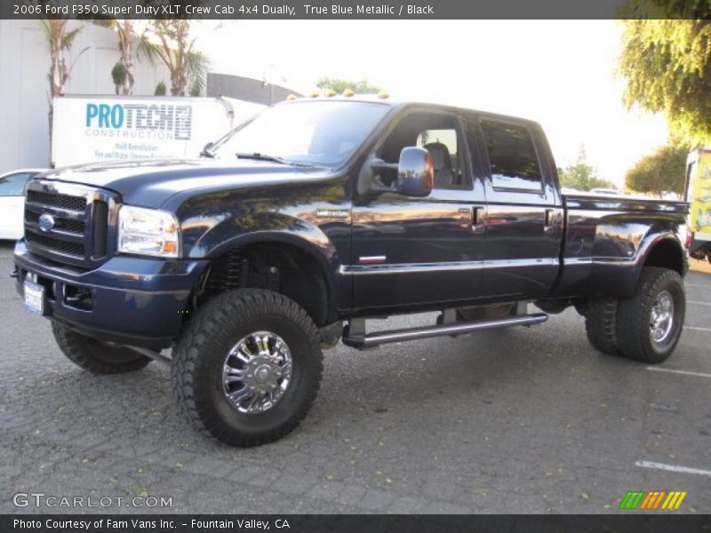 True Blue Metallic / Black 2006 Ford F350 Super Duty XLT Crew Cab 4x4 Dually