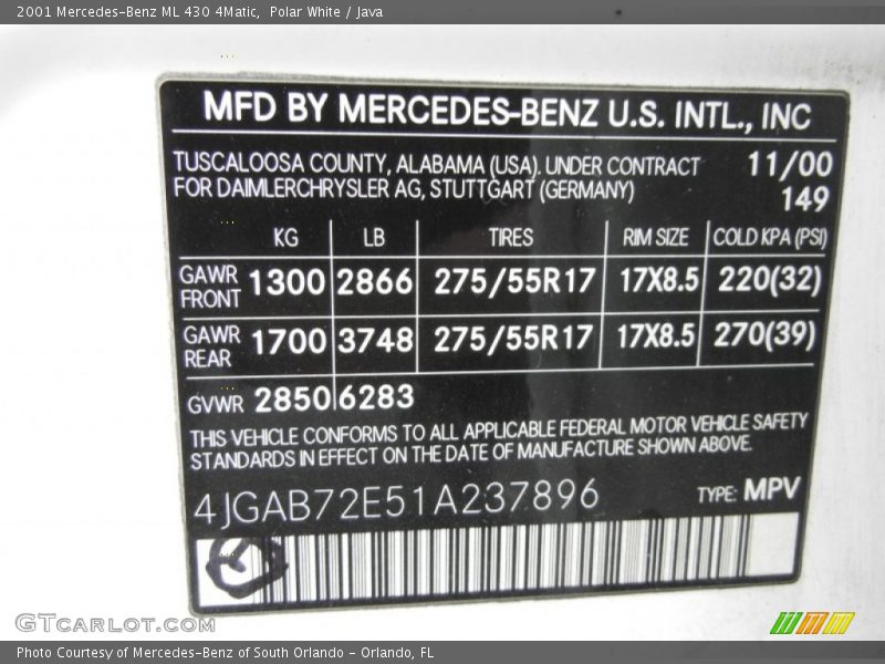 149 - 2001 Mercedes-Benz ML 430 4Matic