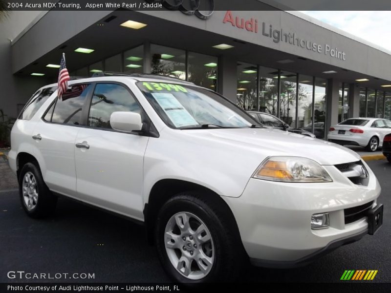 Aspen White Pearl / Saddle 2004 Acura MDX Touring