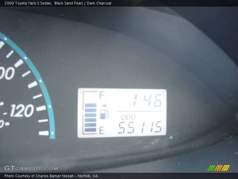 Black Sand Pearl / Dark Charcoal 2009 Toyota Yaris S Sedan