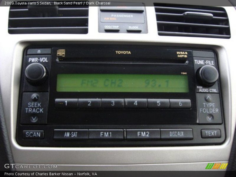 Black Sand Pearl / Dark Charcoal 2009 Toyota Yaris S Sedan