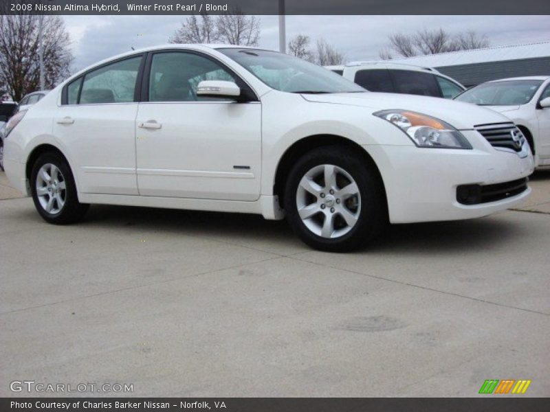 Winter Frost Pearl / Blond 2008 Nissan Altima Hybrid