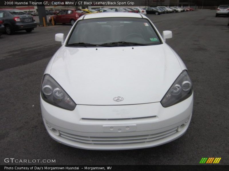 Captiva White / GT Black Leather/Black Sport Grip 2008 Hyundai Tiburon GT