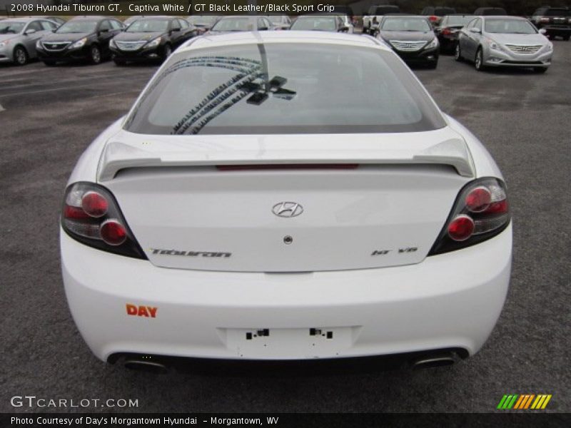 Captiva White / GT Black Leather/Black Sport Grip 2008 Hyundai Tiburon GT