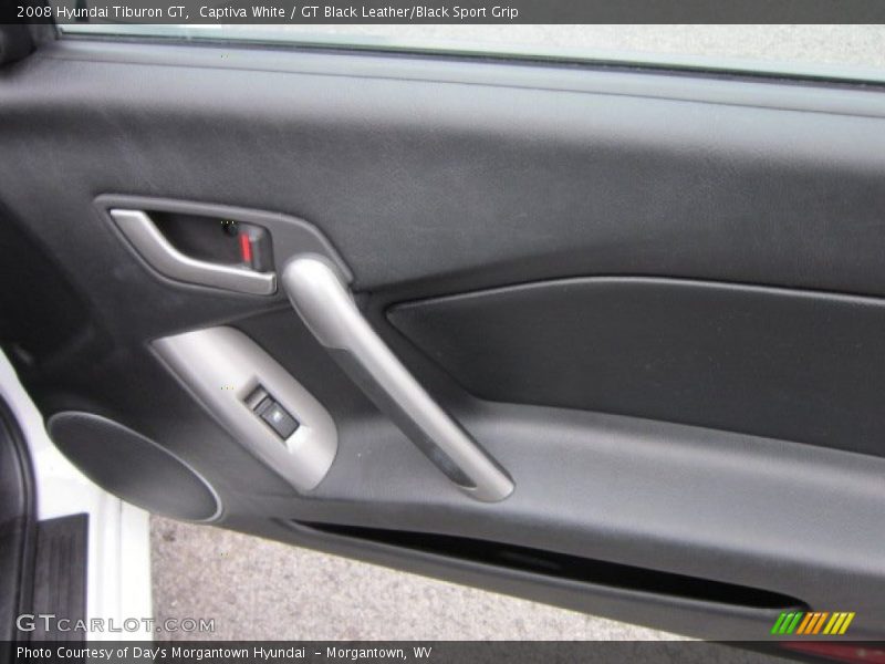 Captiva White / GT Black Leather/Black Sport Grip 2008 Hyundai Tiburon GT