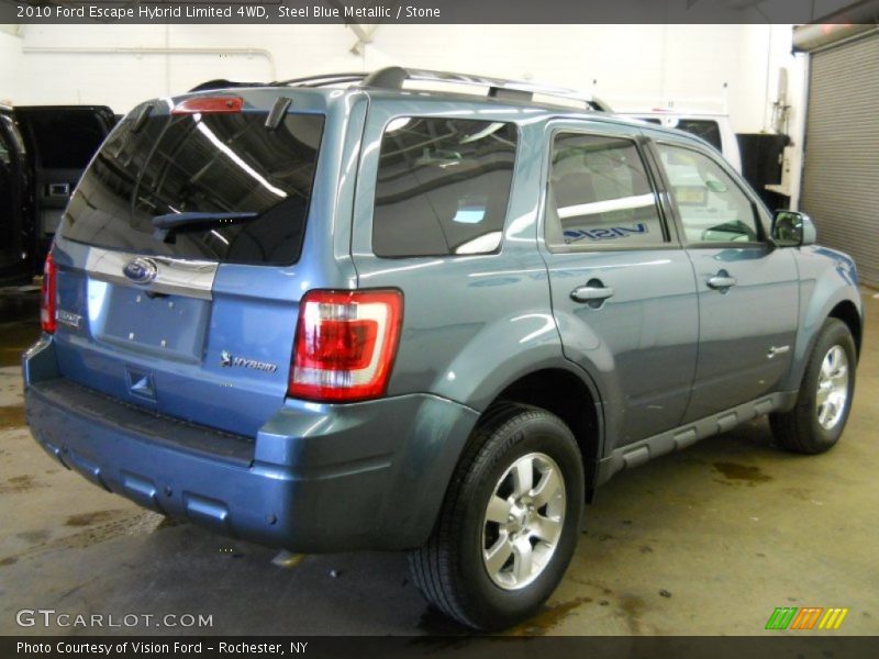 Steel Blue Metallic / Stone 2010 Ford Escape Hybrid Limited 4WD