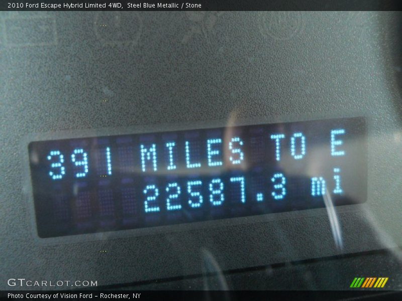 Steel Blue Metallic / Stone 2010 Ford Escape Hybrid Limited 4WD