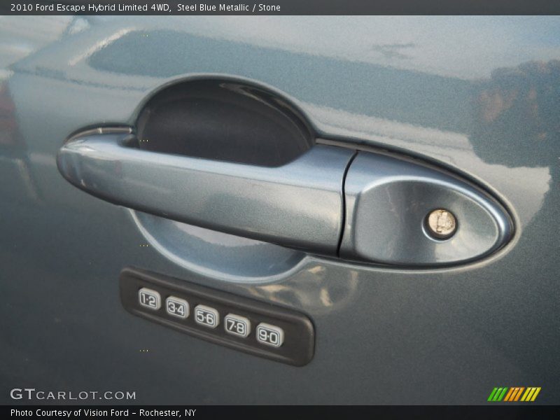 Steel Blue Metallic / Stone 2010 Ford Escape Hybrid Limited 4WD