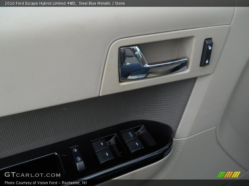 Steel Blue Metallic / Stone 2010 Ford Escape Hybrid Limited 4WD