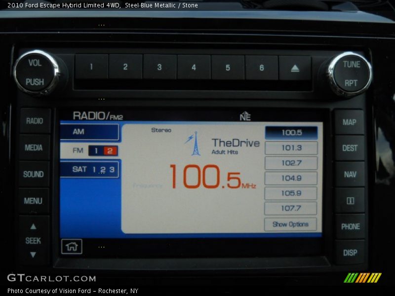 Steel Blue Metallic / Stone 2010 Ford Escape Hybrid Limited 4WD