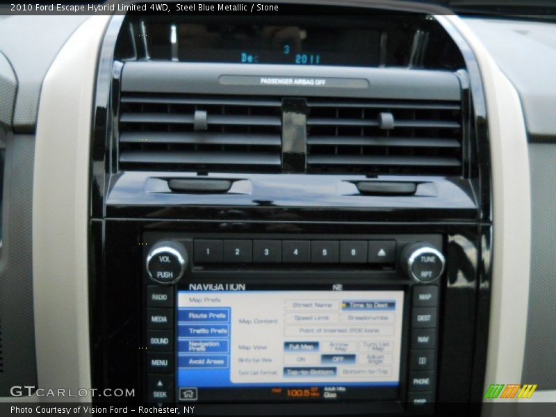 Steel Blue Metallic / Stone 2010 Ford Escape Hybrid Limited 4WD