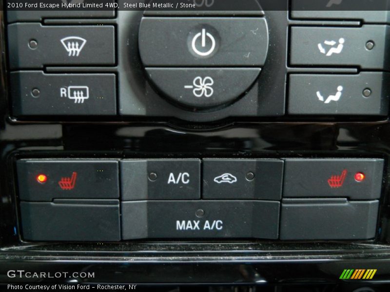 Steel Blue Metallic / Stone 2010 Ford Escape Hybrid Limited 4WD