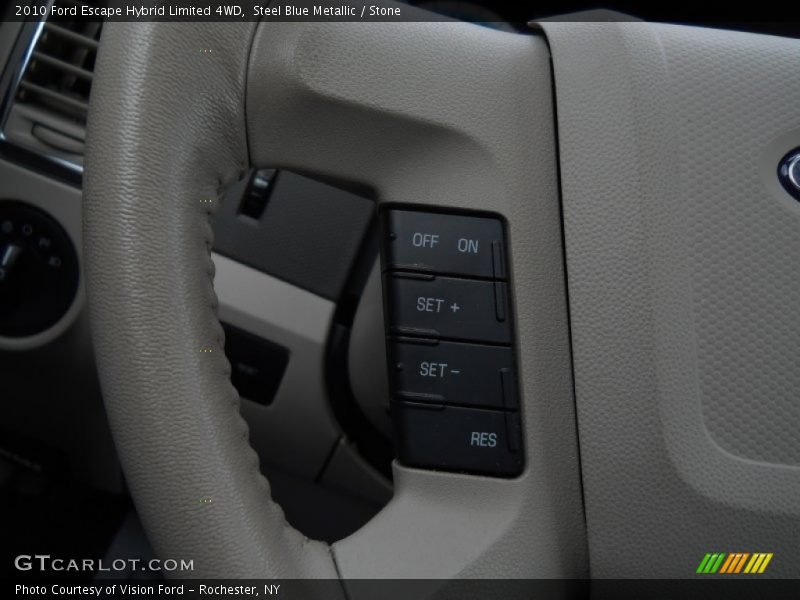 Steel Blue Metallic / Stone 2010 Ford Escape Hybrid Limited 4WD