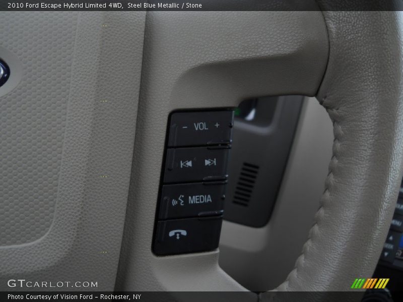 Steel Blue Metallic / Stone 2010 Ford Escape Hybrid Limited 4WD