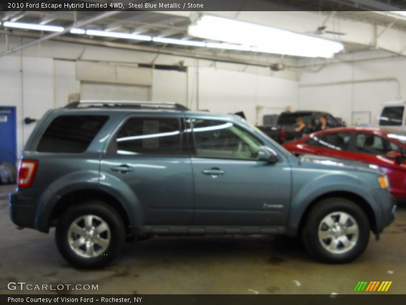 Steel Blue Metallic / Stone 2010 Ford Escape Hybrid Limited 4WD